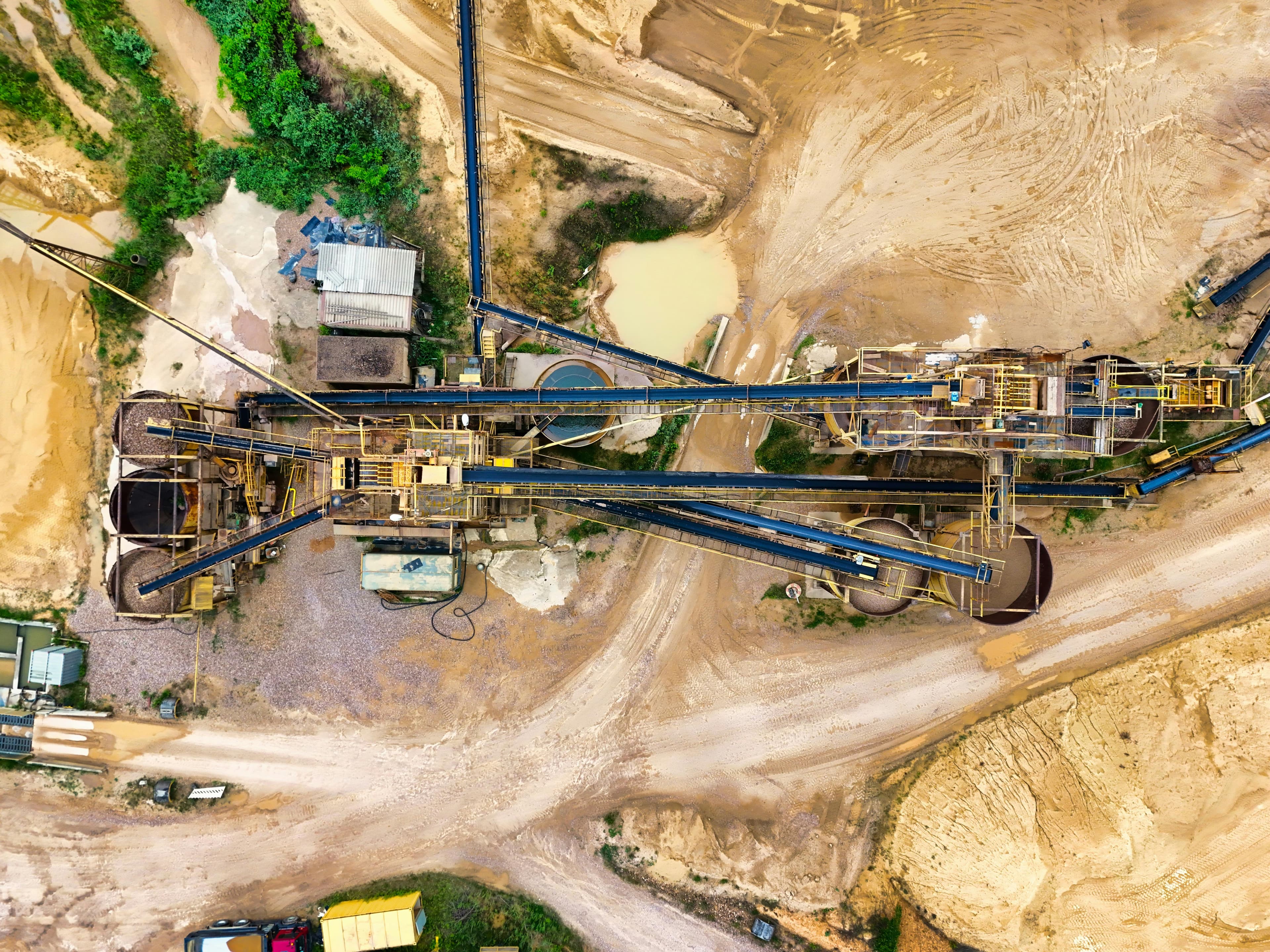 Aerial view of mining processing plant